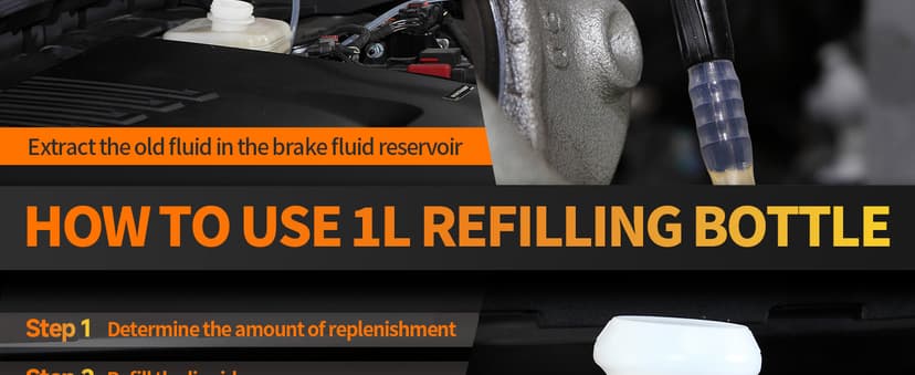 FOUR UNCLES 2L Brake Bleeder Vacuum Pump Kit - Pneumatic Brake Fluid Extractor with 1L Refilling Bottle & Adapters for Automotive Bleeding, One-Person Operation