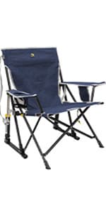 GCI Outdoor Comfort Pro Rocker Collapsible Rocking Chair & Outdoor Camping Chair, Indigo Blue