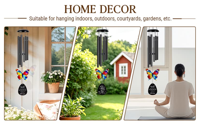 Best Friend Birthday Gifts for Women, Bestie Birthday Gifts for Women, Friendship Gift for Woman, Unique Bestie Gift Ideas for Woman Female Friend BFF, Butterfly Home Decor, Bestie Wind Chimes B0G1X9K44Y