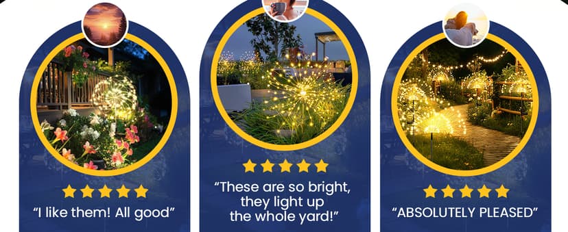 120 LEDs, Fairy Design, Waterproof, Garden Decor, Solar Powered for Yard, Pathway, Flowerbed, Planter, Balcony, Gifts for Mom GIGALUMI 2 Pack Solar Firework Lights Outdoor, Garden Decor, Warm White B0CPHZL35M