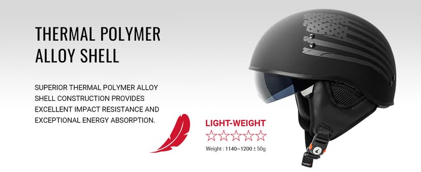 TORC T59/ Sundowner Motorcycle Half Helmet with Magnetic Buckle DOT Approved
