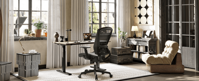 ELABEST T96 Mesh Office Chair,Ergonomic Computer Desk Chair,Sturdy Task Chair- Adjustable Lumbar Support & Armrests,Tilt Function,Comfort Wide Seat,Swivel Home Office Chair