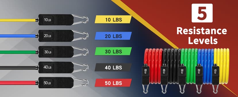 WHATAFIT Resistance Bands, Exercise Bands,Resistance Bands for Working Out, Work Out Bands with Handles for Men and Women Fitness, Strength Training Home Gym Equipment