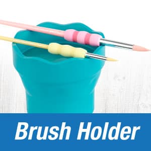 Faber-Castell Clic & Go Artist Water Cup, Dark Green - Travel-Friendly Collapsible Brush Cleaner Tool with Brush Stand, Scalloped Rim, Non-Slip Base, Portable Palette & Rinser B007TYWDQE