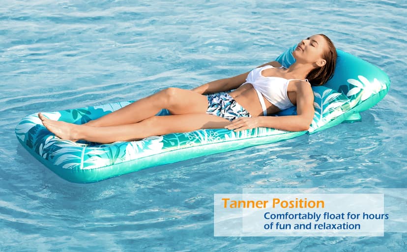 Jasonwell Inflatable Pool Float Adult - Pool Floaties Lounger Floats Floating Chair Raft with Adjustable Backrest Cup Holders Water Floaty Lake Lounge Tanning Floats Beach Party Toys for Adults