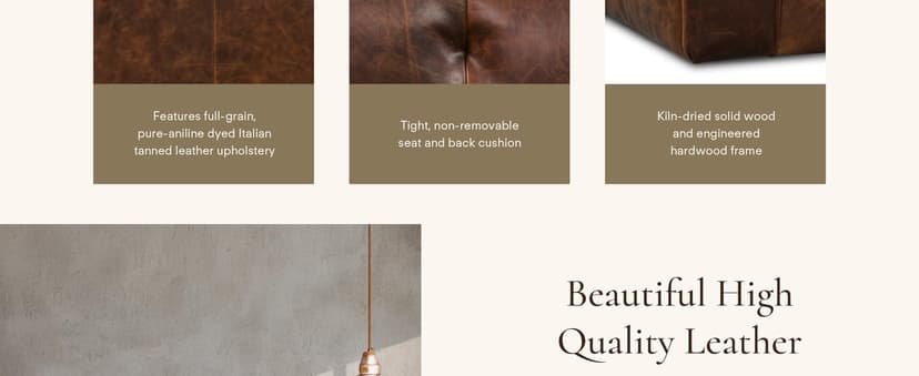 POLY & BARK Capa 96.5" Sofa – Chocolate Brown Full-Grain Pure-Aniline Italian Leather, Boxy Modern Design, Feather-Fiber Cushions, Solid Wood Frame