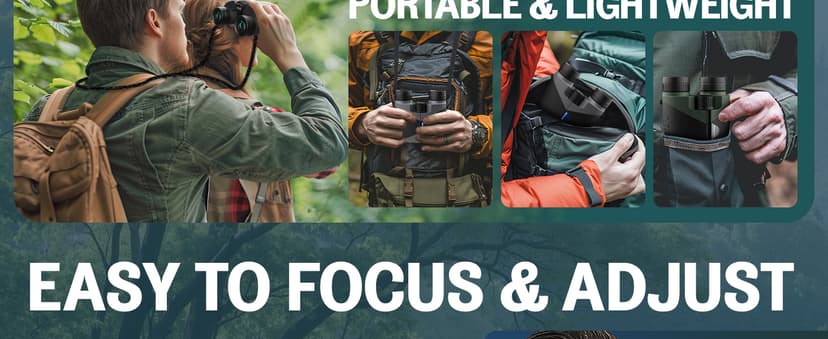 15x30 Compact Binoculars for Adults and Kids - Occer Large View High Powered Binoculars for Bird Watching - Lightweight Easy Focus Binocs with Low Light Vision for Hunting Cruise Ship Travel