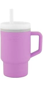 BPA-free silicone straw helps reduce spills while little ones build confidence with independent sipping Infantino My 1st Tumbler Straw Cup with Handle, 9oz, Lilac B0DF3L6CQ1