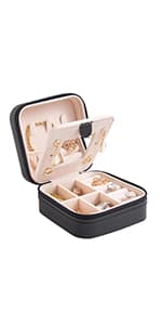KElofoN Travel Jewelry Case and Organizer with Mirror - Gift for Women and Girls