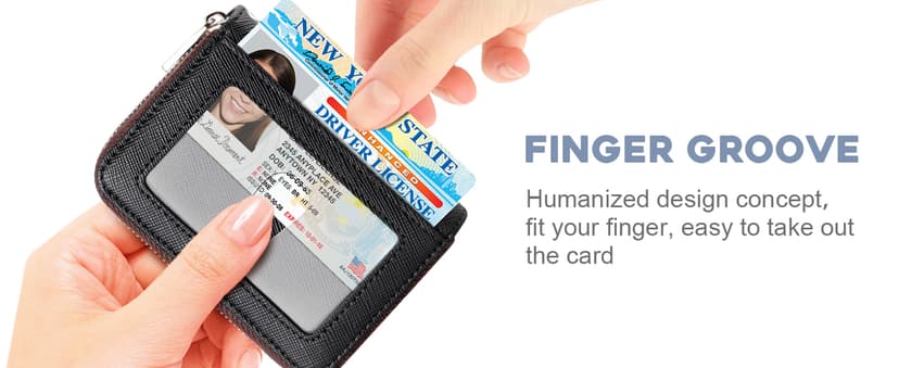 FurArt Zipper Wallet Women, RFID Blocking Credit Card Wallet, Business Card Holder, Compact Size KeyChain Wallet