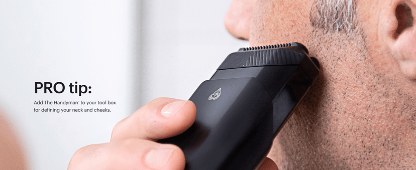 MANSCAPED MANSCAPED® The Beard Hedger® Premium Men's Beard Trimmer, 20 Length Adjustable Blade Wheel, Stainless Steel T-Blade for Precision Facial Hair Trimming, Cordless Waterproof Wet/Dry Clipper