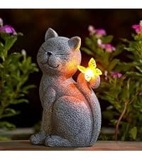 Nacome Solar Garden Outdoor Statues Turtle with Succulent and 7 LED Lights - Lawn Decor Tortoise Statue for Patio, Balcony, Yard Ornament - Unique Housewarming Gifts