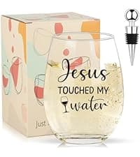 I Identify as Water 16oz Stemless Wine Glass, Funny Wine Glasses For Women, Men, 2025 Best White Elephant Gifts, Gag Gift, Perfect Birthday Or Christmas Gift For Adult, Coworker, Friend, Sister