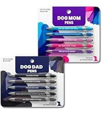 Funny Dog Dad Gift Pen Set – 5 Black Ink Ballpoint Pens with Stylus Tip & Metal Barrel with Doggy-Themed Quotes – Cool Dog Dad Gift for Men for Christmas, Stocking Stuffers, Birthday, Father’s Day