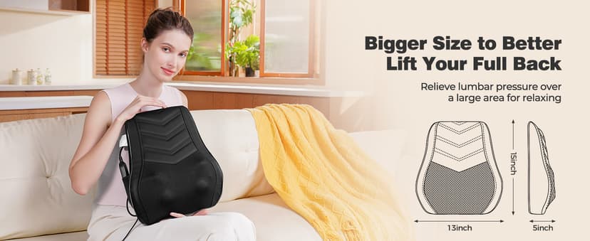 Shiatsu Neck Massager with Heat, 3D Kneading Back Massage Pillow for Pain Relief, Massagers for Neck and Back, Shoulder, Leg, Gifts for Men Women Mom Dad, Stress Relax at Home Office and Car