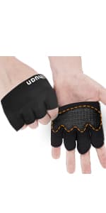 ihuan Ventilated Weight Lifting Gym Workout Gloves with Wrist Wrap Support for Men & Women, Full Palm Protection, for Weightlifting, Training, Fitness, Hanging, Pull ups