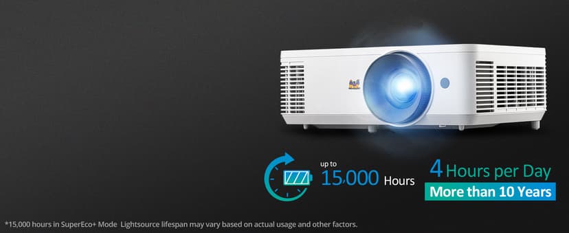 ViewSonic PA503HD 4000 Lumens High Brightness Projector with 1.1x Optical Zoom, USB, and HDMI inputs for Home and Office