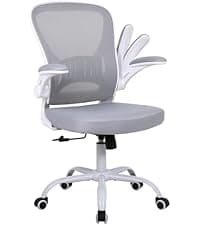 Youhauchair Mesh Office Chair, Ergonomic Home Office Desk Chairs with Flip-up Arms and Lumbar Support, Height Adjustable, Black