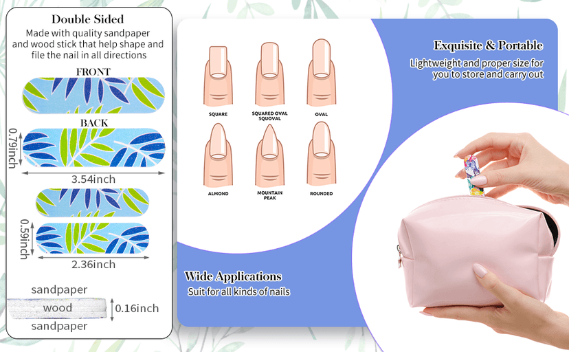 Colorful Emery Boards for Manicure Pedicure, Travel Size, Professional Salon Filing Tool, Disposable Fingernail Shaping Sumind 100 Pack Mini Nail Files Double Sided Bulk,2.36 x 0.59 x 0.16 Inch B086YF7PZP