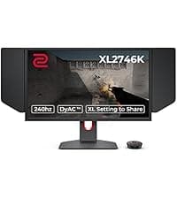 BenQ Zowie XL2546X+ 24.1 Fast TN 280Hz Gaming Monitor for Esports, Motion Clarity DyAc 2, 1080p, XL Setting to Share, S Switch, Shielding Hood, Industrial Grade Bearing Height Adjustment