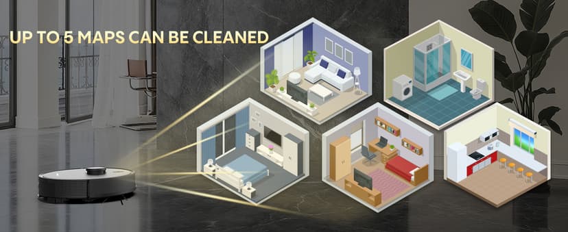 Robot Vacuum and Mop, Self Emptying Station for 90 Days, 5000Pa Suction, 3-in-1 LiDAR Navigation, Home Mapping, No-Go Zones, Wi-Fi/App/Alexa, Hard Floors, Carpet