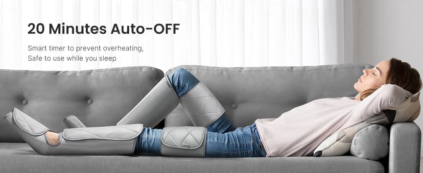 RENPHO Leg Compression Massager, Leg Massager Calf Massager for Circulation and Pain Relief, Effective for Father Mother Reduce Swelling, Grey