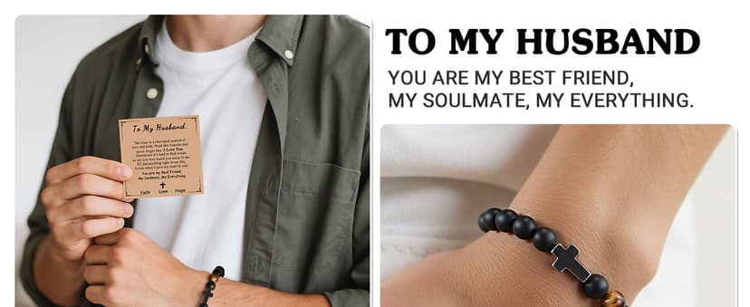 Cross Bracelet, To Mens Boys Christian Gifts for Birthday Christmas B0C38SKT3X