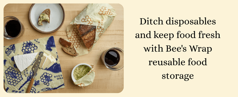 Bee's Wrap Beeswax Wraps for Food - Made in USA Reusable & Organic Food Wraps, Sandwich Wrap & Bowl Covers - Eco-Friendly Alternative to Aluminum Foil & Plastic Wrap, Ocean 3 Pack (S, M, L)