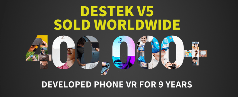 DESTEK V5 VR Headset for Phone w/VR Gamepad, 128 Premium VR apps Included, Anti-Blue Eyes Protected HD Lenses, 110° FOV Virtual Reality Headsets for iPhone, Android Phone- Black