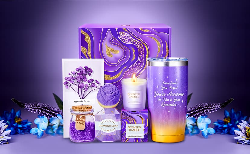 Gifts for Women, Mom, Wife, Her, Girlfriend, Sister, Bestie - Happy Birthday, White Elephant, Self Care Spa Gift Basket Set, Womens Gifts for Christmas, Teacher, Nurse, Employee Appreciation Gifts