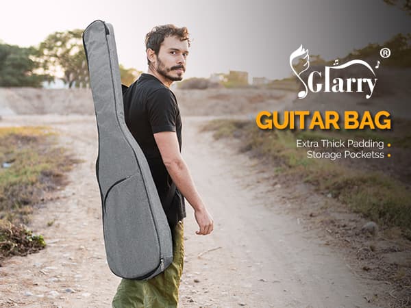 GLARRY 4 String Electric Bass Guitar Beginner Kit, GIB Series Full Size Solid Body Bass Guitar with 20W AMP, Gig Bag Backpack and Accessories (Dark Blue)