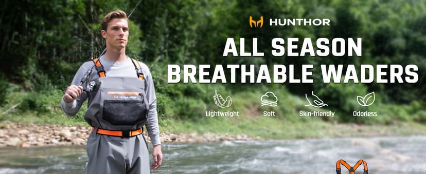 Hunthor Fishing Waders for Men Waterproof Breathable Chest Wader with Insulated Stockingfoot for Fly Fishing, Hunting, Wading