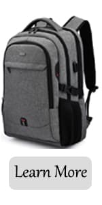 DUSLANG 17 Inch Laptop Backpack for Travel Water Resistant College Backpack for Men/Women Laptop Bag with USB Charging Port,Black