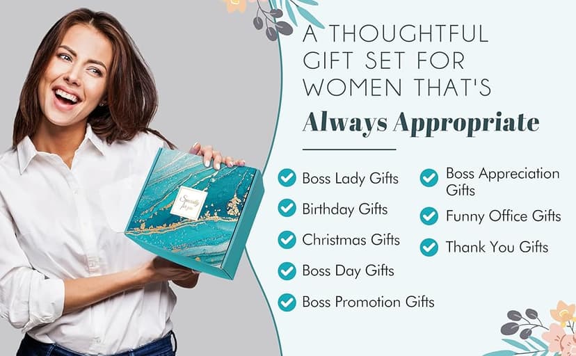 Boss Lady Gifts for Women, Bosses Day Gifts for Women, Best Boss Christmas Gift with Canvas Tote Bag, Funny Cool Box for Bosses Female, Office Leader Appreciation Gift for Birthday Boss's Day