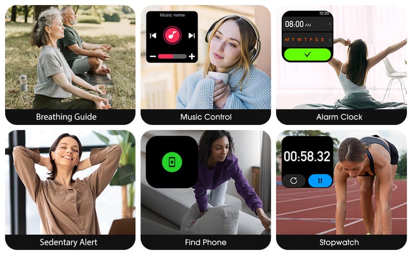 Fitness Tracker, Fitness Watch with Blood Oxygen, Heart Rate Monitor, Steps Calories Counter, Sleep Monitor, Pedometer IP68 Waterproof, Smart Watch for Android iPhones