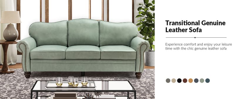 The support you need Classic 3-Seater Sofa with Premium Leather Upholstery, Stylish & Comfortable Sofa for Living Room or Office, Easy to Maintain & Long-Lasting Camel