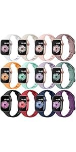 Lerobo Thin Slim Bands Compatible with Apple Watch 40mm 38mm 44mm 45mm 46mm 42mm 41mm 49mm SE iWatch Bands Ultra 3 2 1 Series 11 10 9 8 7 6 5 4 3 2 1 for Women Men, Soft Narrow Sport Strap Wristband