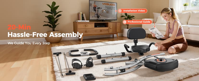 YOSUDA Folding Exercise Bike - Foldable Stationary Bike for Home Gym Workout