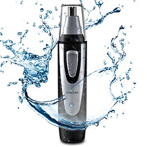 ZORAMI Ear and Nose Hair Trimmer Clipper - 2025 Professional Painless Eyebrow & Facial Hair Trimmer for Men Women, Battery-Operated Trimmer with IPX7 Waterproof, Dual Edge Blades for Easy Cleansing Black