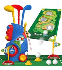 Liberry Toddler Golf Set, Upgraded Kids Golf Cart with Unique Shoulder Strap Design, Indoor and Outdoor Golf Toys for Boys and Girls Aged 1-5 Years Old