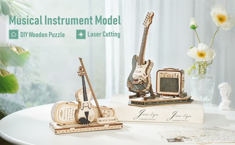 ROKR Wooden 3D Puzzles for Adults Violin, Musical Instrument Model Kit 3D Puzzles to Build, Desk Decor/DIY Hobbies/Gifts for Family and Friends (Violin) B0B7J49BWX