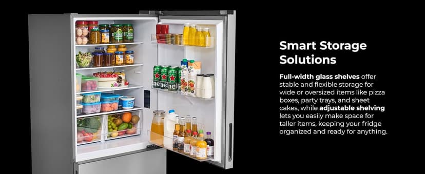 Kenmore 31" Bottom Freezer Refrigerator, Counter Depth - Ice Maker, Adjustable Shelving, Crisper Drawers, ENERGY STAR Certified, 17.8 cu. ft. Capacity, Fingerprint Resistant Stainless Steel