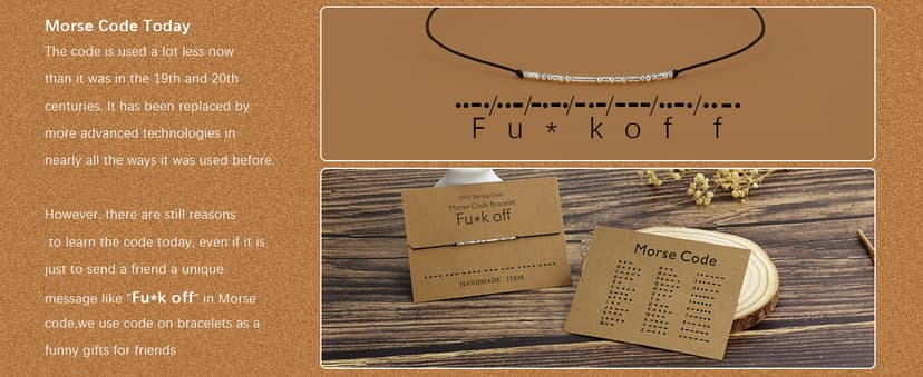 KGBNCIE Inspirational Gifts for Women, Morse Code Funny Gifts Bracelets for Women, Morse Code Bracelets Friend Gifts