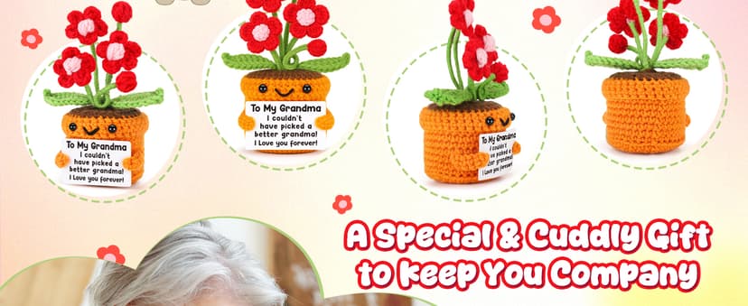 I Love You Crochet Flower Decor for Great Grandma Gigi Nana from Granddaughter Grandson Grandkids Grandparents Day Agantree art Grandma Gifts for Grandma Christmas Birthday Thanksgiving B0F626T63Q