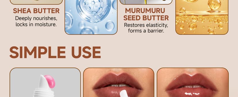 Lip Balm with Non-Sticky Shine, Ultra-Hydration, Lightweight, Long-lasting Soothing Lip Care 6 PCS Summer Lip Butter Balm, Lip Gloss for Instant Moisture B0GR8XC9ZM