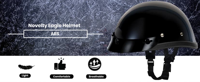 Daytona Helmets Eagle Headgear for Men - Novelty Half Helmet with Breathable Liner - Retro Skull Cap Helmet with Head Wrap