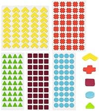Bump Dots for Visually Impaired 165 Pcs Combo Pack(Red,Yellow,Black,White) - Low Vision Aids Braille Stickers Raised Tactile Dots for Elderly, Blind