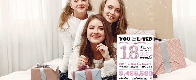 18th Birthday Card,Happy 18th Birthday Gifts for Girls,Funny 18th Birthday Gift for Daughter Niece,Best 18 Year Old Bday Decorations for Girl