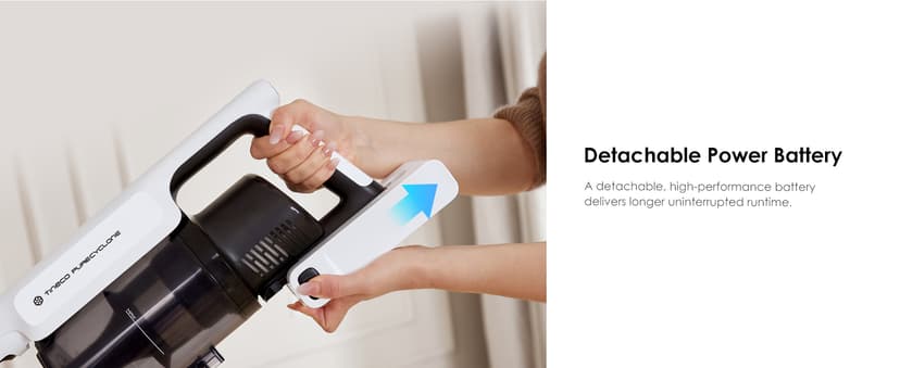 Tineco A20 Cordless Stick Vacuum Cleaner, Powerful Suction, 3 Modes for Multi-Level Messes, 1L Larger Dustbin, Ergonomic Dual-Handle Design, Wall-Mount Dock, LED Headlight