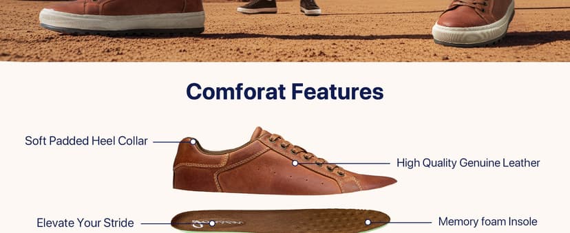 Jousen Men's Shoes Leather Casual Shoes for Men Fashion Sneakers Business Casual Dress Shoes